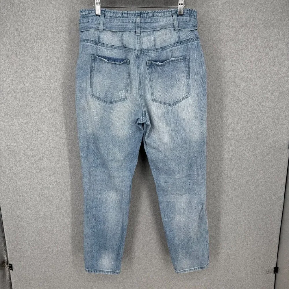 Vervet Womens Audrey Super High Rise Self Tie Utility Jean Size 30 Light Wash